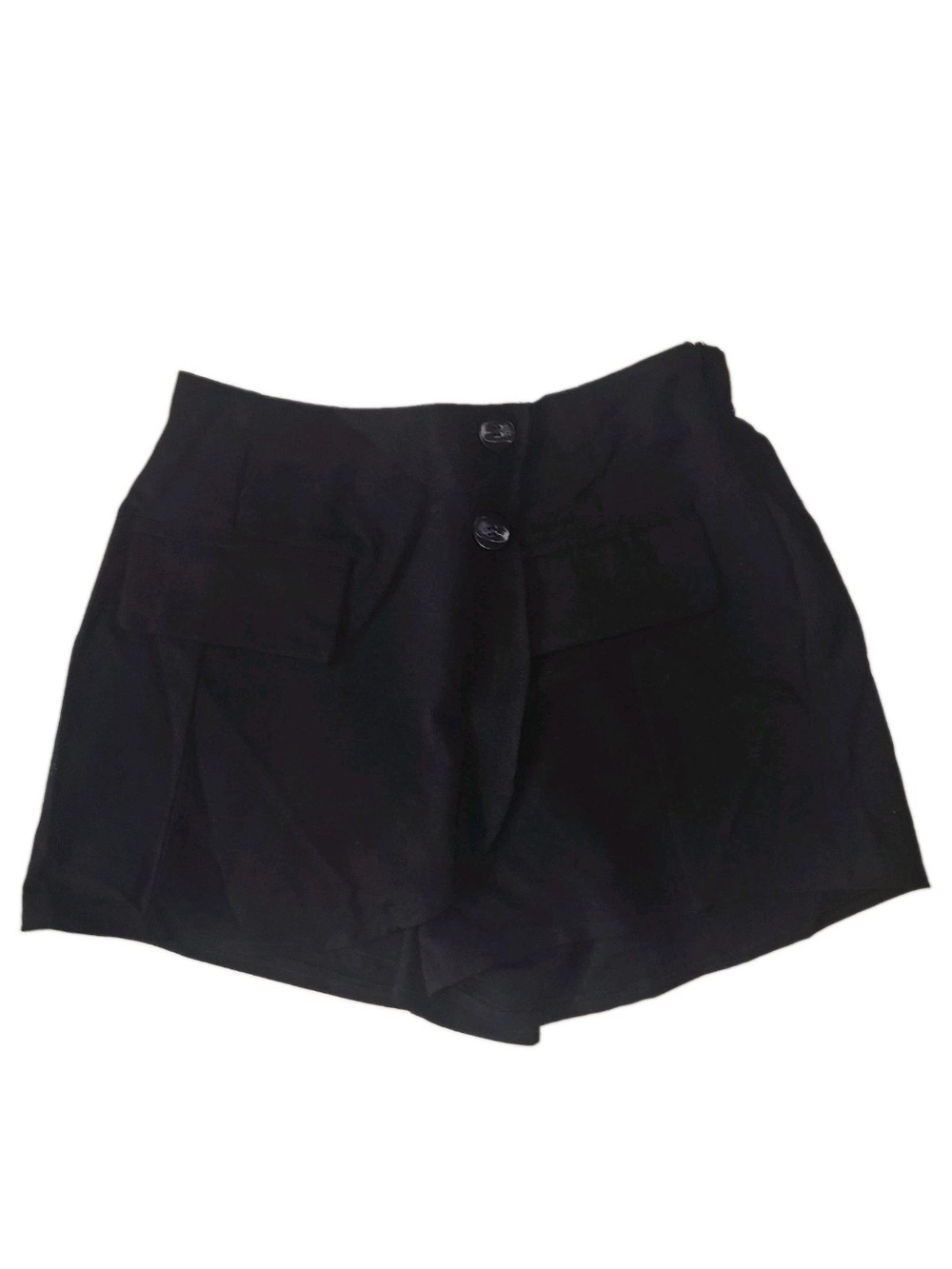 CALI 1850 Women's Black Chino Skort Size Small Button Detail Pockets Casual